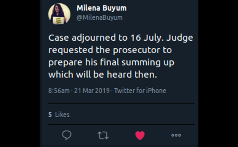 Prozess vertagt auf den 16. Juli 2019